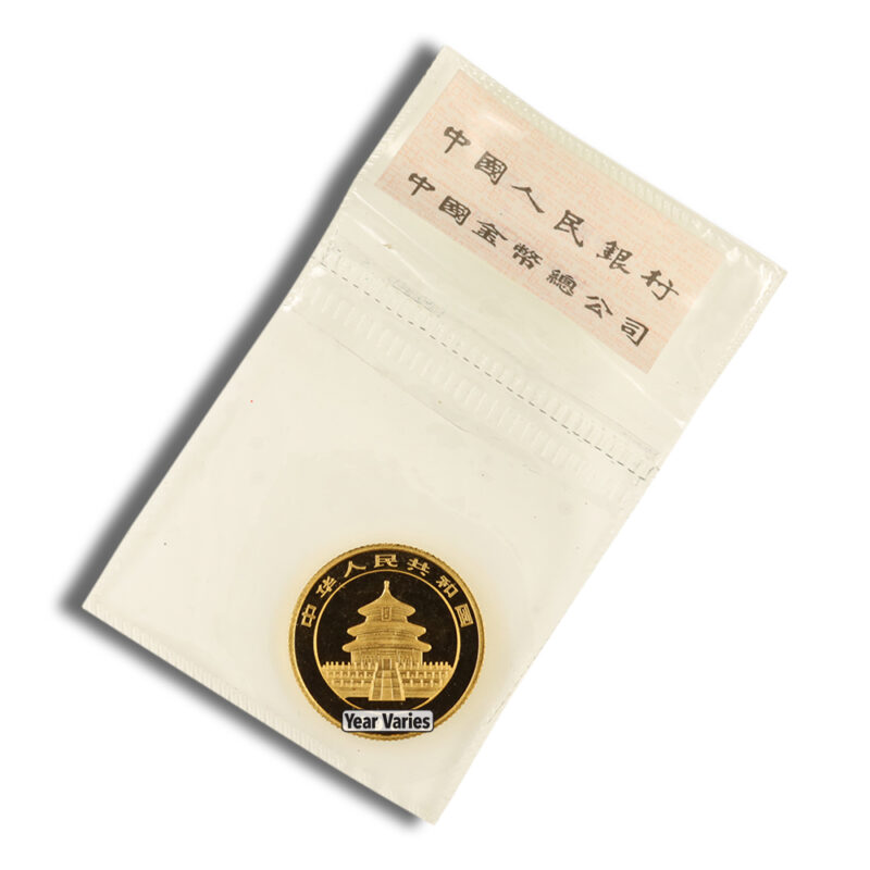 1/10 oz China Gold Panda - BU - Sealed (Year Varies) - Image 2