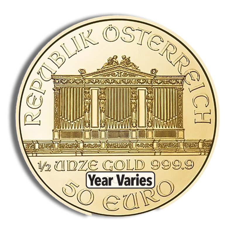 1/2 oz Austrian Philharmonic Gold Coin (Year Varies) - Image 2