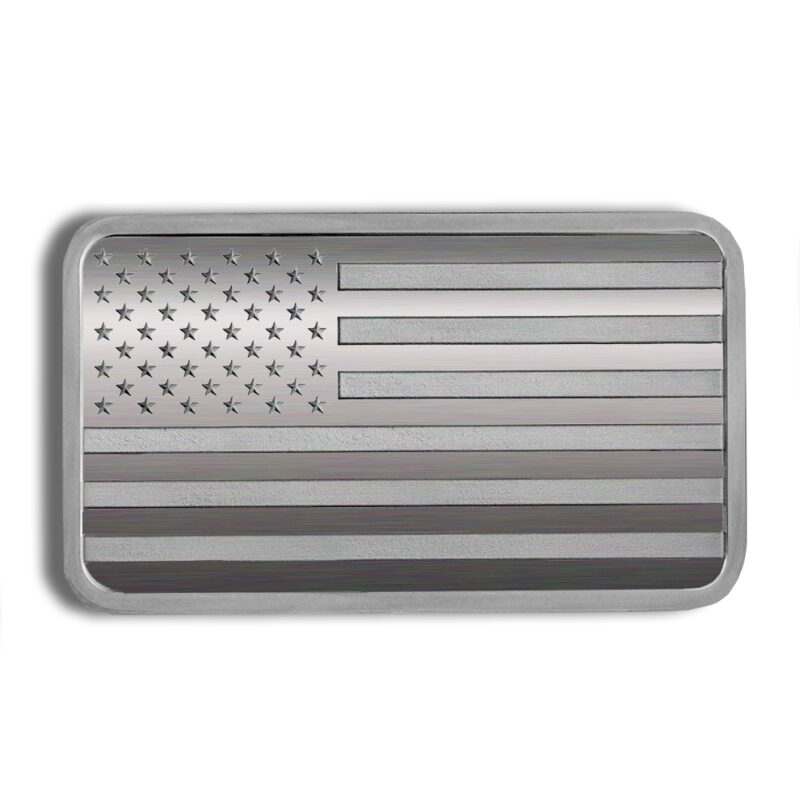1 oz Silver Bar - American Flag Design - Image 2