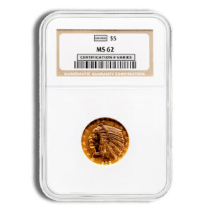 $5 Gold Indian Half Eagle - NGC MS62